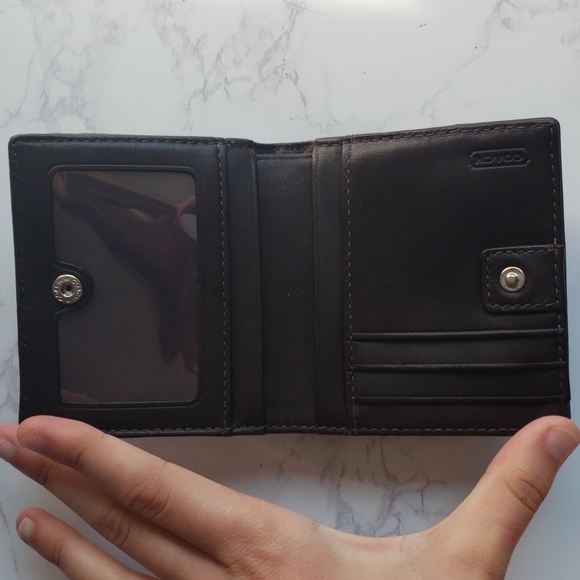 Coach wallet with logo fabric and a button snap close - Picture 3 of 11